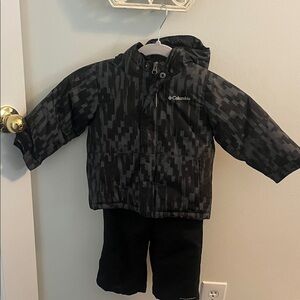 Columbia Charcoal and Slate Jacket and snow bibs